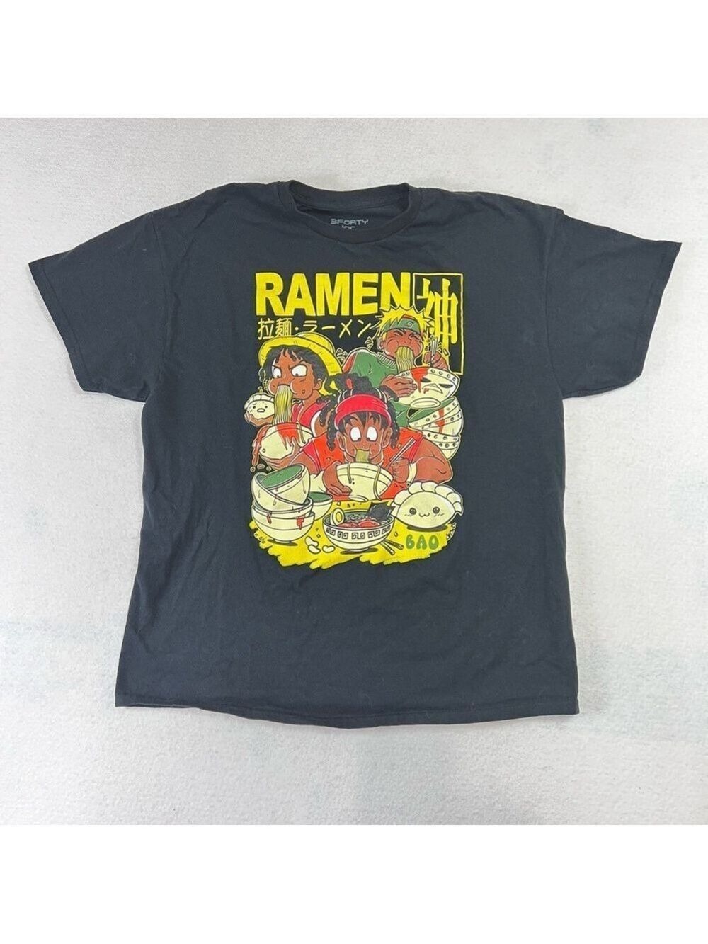 Ramen Naruto Goku Shirts Men’s Black Size XL Graphic Japan Ramen King